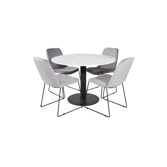Venture Home Spisegruppe Venture Home Estelle med 4 Muscot Stoler Fløyel GR20470