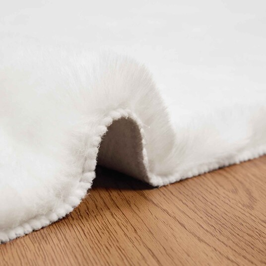 Kunstpels Kanin Teppe Olite Hvit 240 x 340 cm Polyester