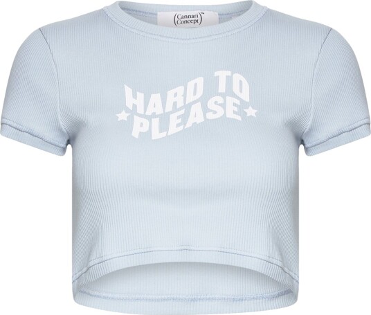 Cannari Concept Rib Cropped T Shirt Blue 34