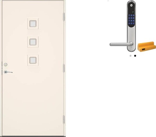 Ytterdør Swedoor Clever-Line+ Koli med Yale Doorman Classic Home