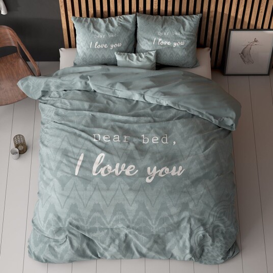 Sengesett I Love Bed Green 140x200/220 / Micropercal