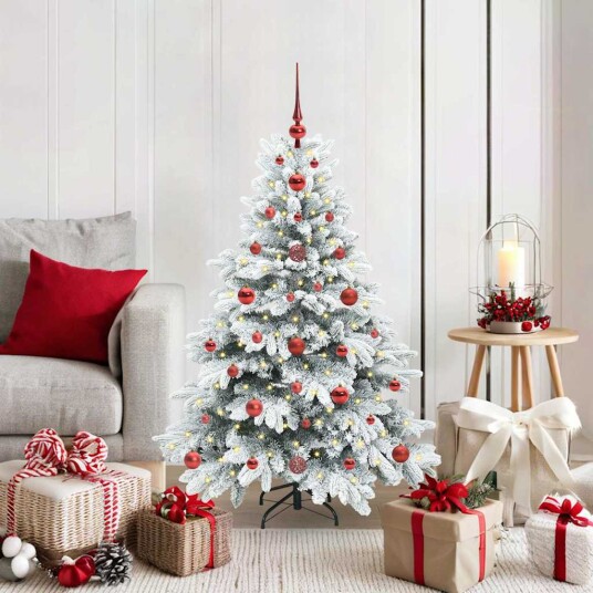  Kunstig juletre med 150 LED med stativ grønn 120 cm PE og PVC