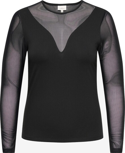Only Carmakoma Topp Carlivelove Ls Mix Bodytop Jrs Svart