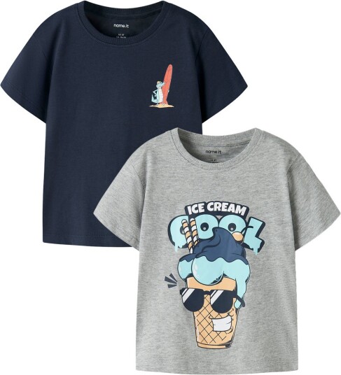Name It T Skjorte 2 pack NmmWagon Grey Melange/Navy Blazer Name It 3 år 98 T skjorte Blå Grå Name It T Skjorte 2 pack NmmWagon Grey Melange/Navy Blazer Name It 3 år 98 T skjorte Blå Grå