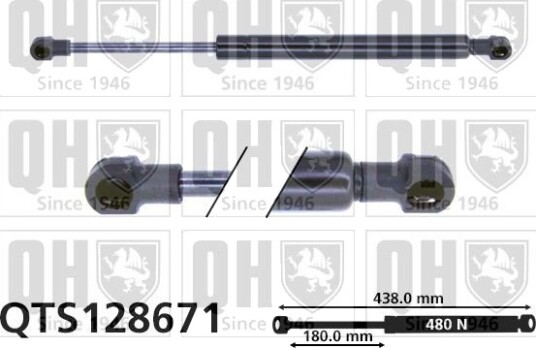 Gassfjær motorpanser QUINTON HAZELL QTS128671