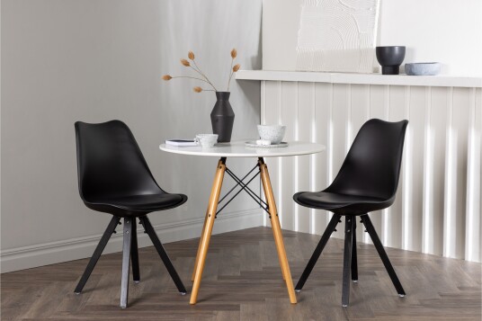 Venture Home Danburi Spisegruppe 60 cm Rund med 2 Zeno Stoler Sort