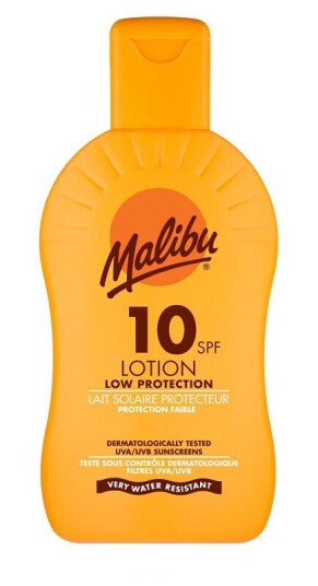 Malibu SPF10 Solkrem 200 ml - Vannløselig og Vitamin Beriket