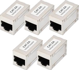 Digitus CAT6A modular coupler full shielded RJ45 to RJ45 5 pcs.