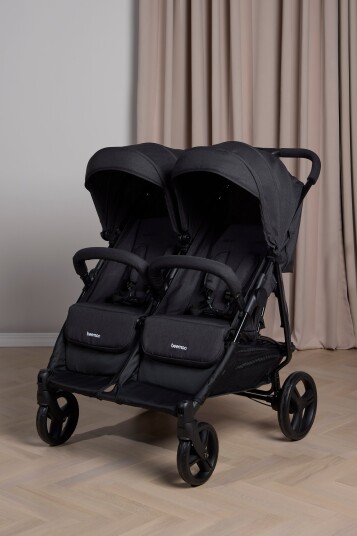 Beemoo Twin Shopper Søsken&  Tvillingvogn Black Mélange