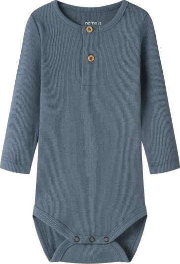 Name It Body I/e Rib Noos NbmKab Blue Mirage Name It 2 år 92 Langermet Body Blå