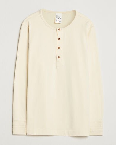 Nudie Jeans Long Sleeved Henley Ecru