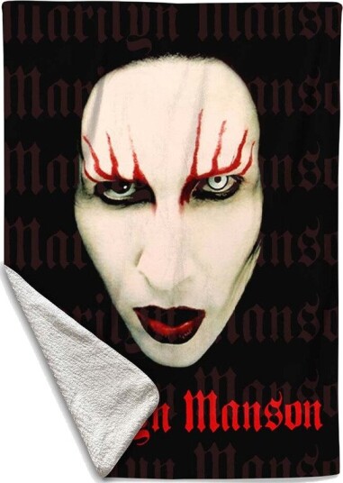 Rocksax Marilyn Manson Red Lips Sherpa Fleece Throw 50 in x 60 in 78899306