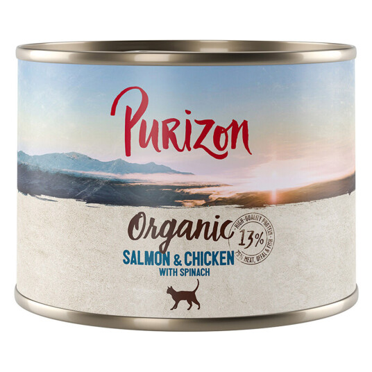Purizon Organic 6 X 200 G Laks Og Kylling Med Spinat