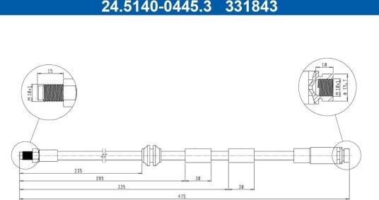 ATE 24.5140-0445.3 Bremseslange