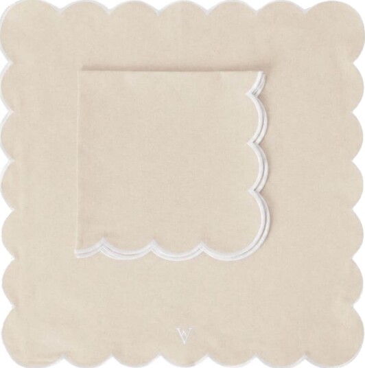 Von Norten Grace Scallop tøyserviett lin/bomull 45 cm 2 stk Santorini Von Norten Grace Scallop tøyserviett lin/bomull 45 cm 2 stk Santorini