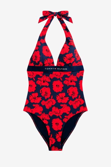 Tommy Hilfiger Badedrakt Halter RP OP Print Rød Tommy Hilfiger Badedrakt Halter RP OP Print Rød