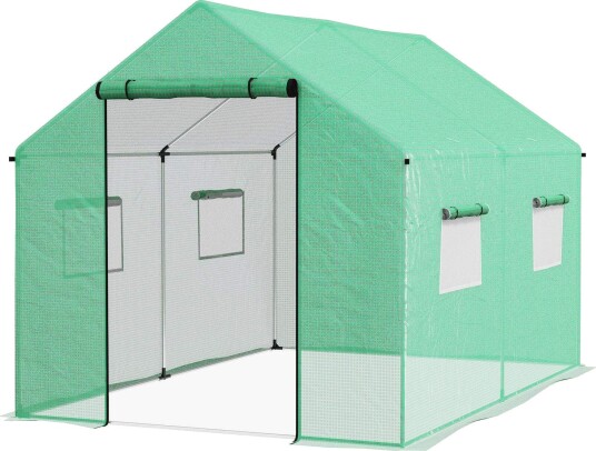 Foliedrivhus 2x3x2m vindtett med opprullingsvindu og UV beskyttelse ideell for tomater solid stålkonstruksjon i grønt Foliedrivhus 2x3x2m vindtett med opprullingsvindu og UV beskyttelse ideell for tomater solid stålkonstruksjon i grønt
