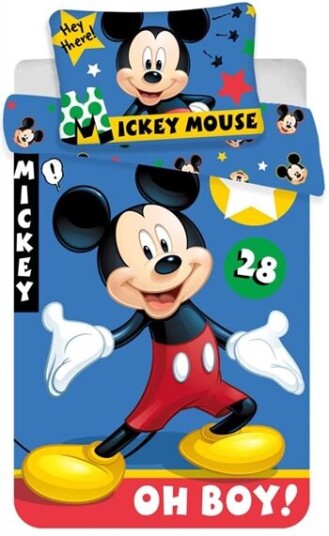 Licens Junior sengetøy 100x140 cm Mickey Mouse sengesett for juniorer 2 i 1 design 100% bomull