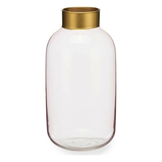 Gift Decor Vase Glatt Rosa Gyllen Glass (14,5 X 29,5 X 14,5 Cm)