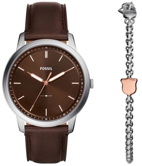 Fossil Herreklokke FS6019SET Minimalist Brun/Lær Ø44 mm