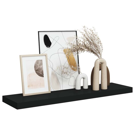 vidaXL Flytende vegghylle svart 90x23,5x3,8 cm MDF vidaXL Flytende vegghylle svart 90x23,5x3,8 cm MDF