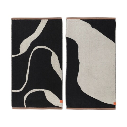 Mette Ditmer Nova Arte håndkle 50 x 90 cm 2-pakning Black-offwhite Mette Ditmer Nova Arte håndkle 50 x 90 cm 2-pakning Black-offwhite