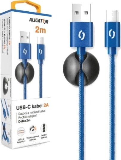 Aligator Premium 2A-Kabel Usb-C Blå