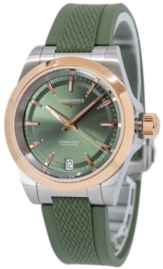 Longines Dameklokke L3.430.5.02.9 Conquest Grønn/Gummi Ø34 mm