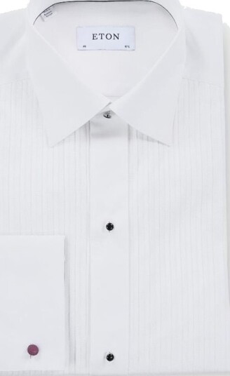 Eton Slim Fit Tuxedo Shirt Black Ribbon White Eton Slim Fit Tuxedo Shirt Black Ribbon White