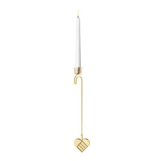 Georg Jensen   Jul 2025 lysestake hjerte 18 cm gull