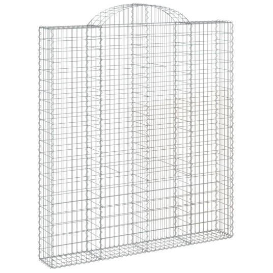 Gabionkurver buede 7 stk 200x30x220/240 cm galvanisert jern Gabionkurver buede 7 stk 200x30x220/240 cm galvanisert jern