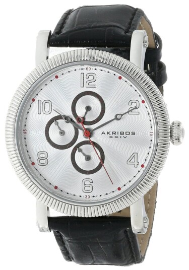 Akribos XXIV Herreklokke AK599WT Ultimate Sølvfarget/Lær Ø44 mm
