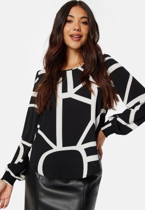 ONLY Vic L/S Top Black AOP:Maritime 38