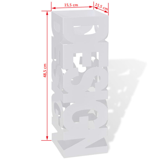 Be Basic Hvit kvadratisk Paraplyholder Stokk i stål 48,5 cm