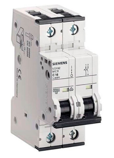 Siemens automatsikring C 16A 230V 6kA 1p+N 5SY6516 7