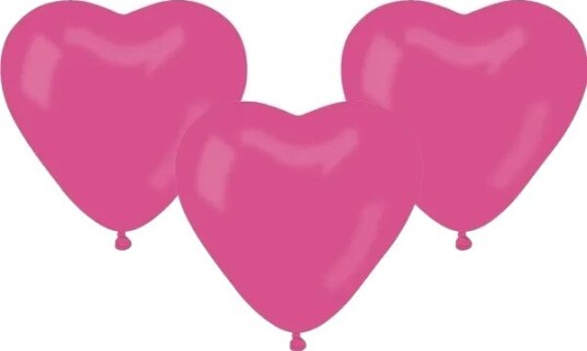 GMR ballonger i lateks hjerter rosa 50 stk