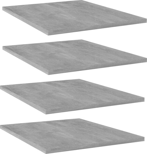 vidaXL Hylleplater 4 stk betonggrå 40x50x1,5 cm konstruert tre