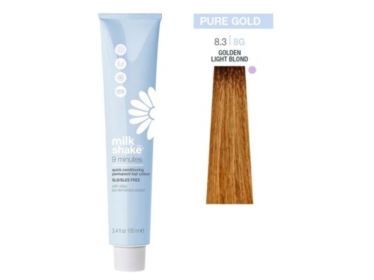 Quick Permanent Dye Milk Shake 9 Minutes 8.3 Lys Gylden Blond 100Ml