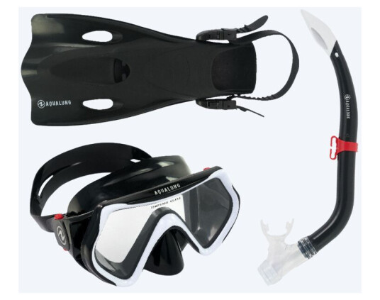 Aqualung snorkelsett til barn - Hero - Svart/hvit