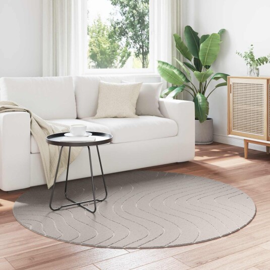Områdetepper Rund PALMERAS Krem Ø 160 CM Polyester