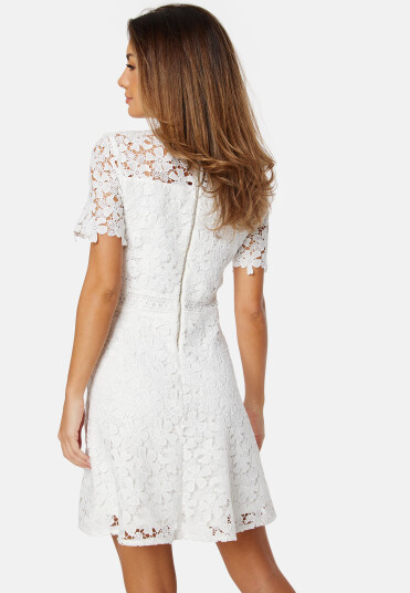 Bubbleroom Occasion Crochet Lace short dress White 44