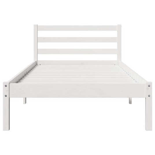 Sengestativ med Hodegavl Hvit 80x220 cm Massivt Tre Furu