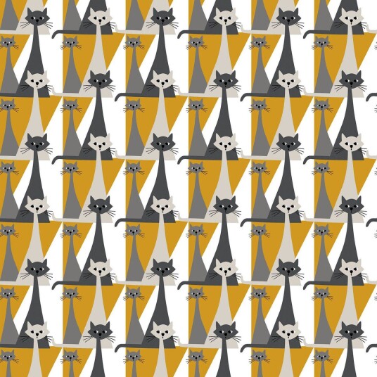 Arvidssons Textil Kitty stoff Gul Arvidssons Textil Kitty stoff Gul