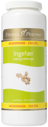 Fitness Pharma Ingefær m. Gurkemeie 250 Tabletter Fitness Pharma Ingefær m. Gurkemeie 250 Tabletter