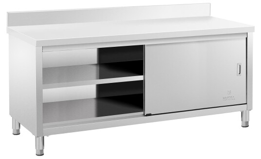 Royal Catering Arbeidsbenk - bakkant - 200 x 60 cm - 600 kg bæreevne 10011671