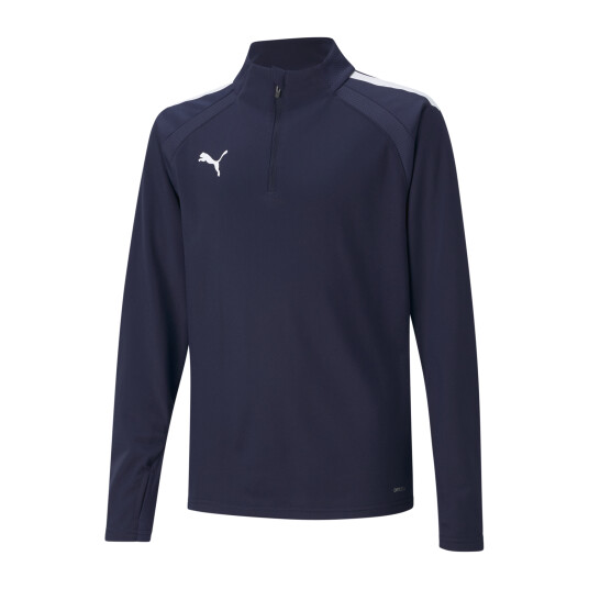 Puma Teamliga 1/4 Zip Top, treningstrøye, junior 116 Peacoat-Puma White