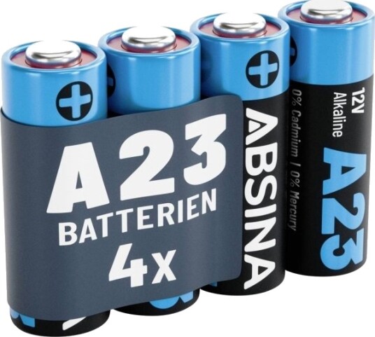 Absina Spesialbatterier 23 A Alkali-Mangan 12 V 55 4 Stk 401034-4 Absina Spesialbatterier 23 A Alkali-Mangan 12 V 55 4 Stk 401034-4