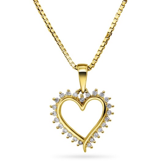 Sophia by Gullfunn, Smykke i 375 gult gull med diamanthjerte 0,15 ct