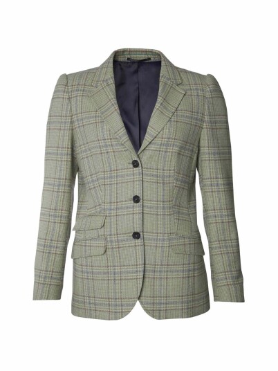 Chevalier Advie Tweed Blazer Women Willow Green Checked 38W
