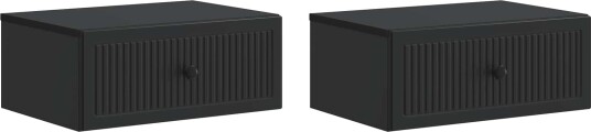  Nattbordskap 2 pcs Svart 49 x 34,5 x 20 cm Konstruert tre